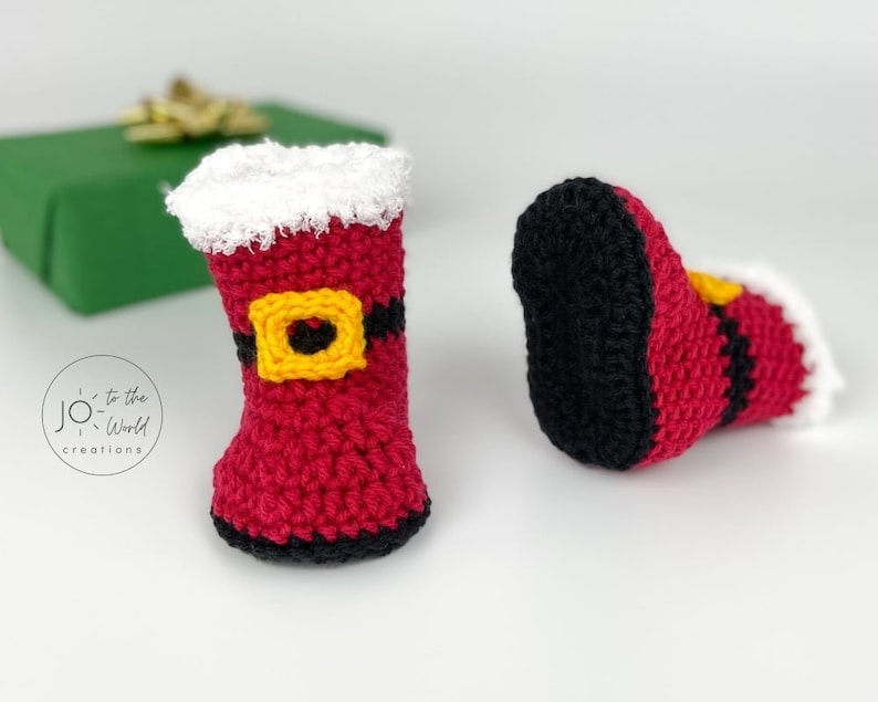 Christmas Baby Booties, Crochet Booties, Christmas Crochet Pattern image 5