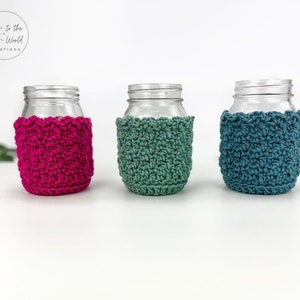 Mason Jar Cover Crochet Pattern Easy Crochet Jar Covers Mason Jar Cozy Pattern Quick Crochet Jar Sleeves PDF Crochet Pattern image 6