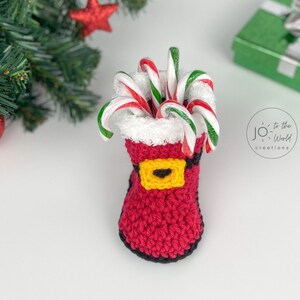 Christmas Baby Booties, Crochet Booties, Christmas Crochet Pattern image 2