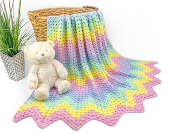 Zig Zag Granny Stitch Blanket Crochet Pattern | Easy Chevron Crochet Blanket Pattern | Zig Zag Crochet Baby Blanket Pattern