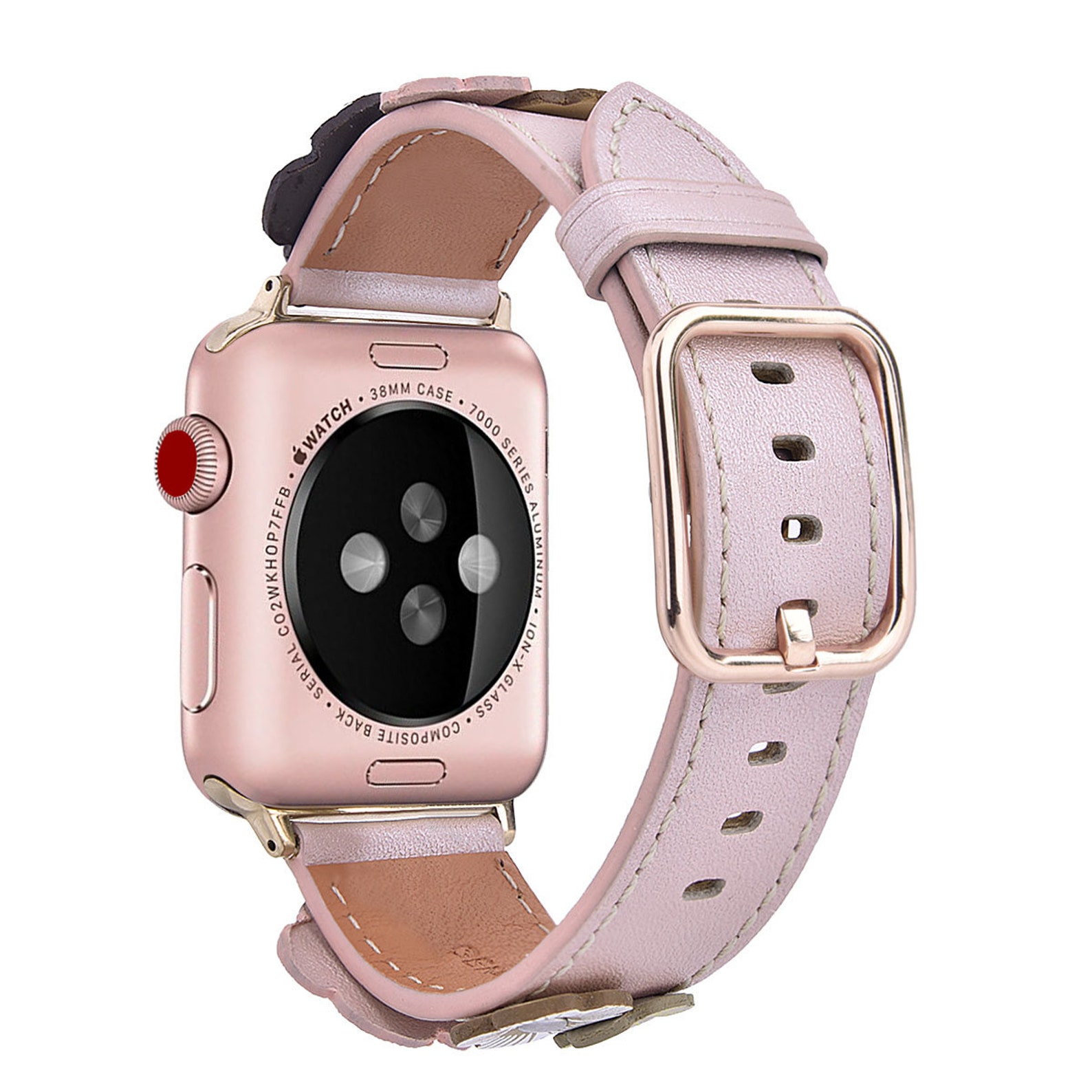 Apple Watch Band Rose Gold Genuine Leather 38mm/40mm 42mm/44mm Etsy