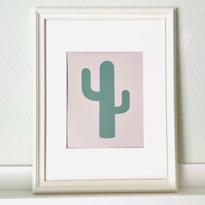 Modern Saguaro Cactus Print - Scandinavian design