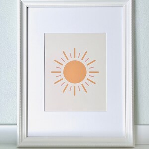 Scandinavian minimalist sun print digital download for kids room