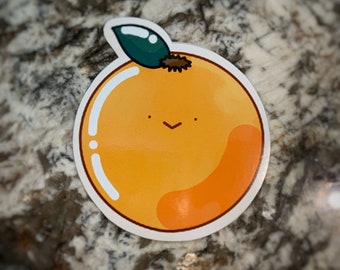 Cute Vinyl Orange Sticker, Fruit Sticker, Orange Sticker