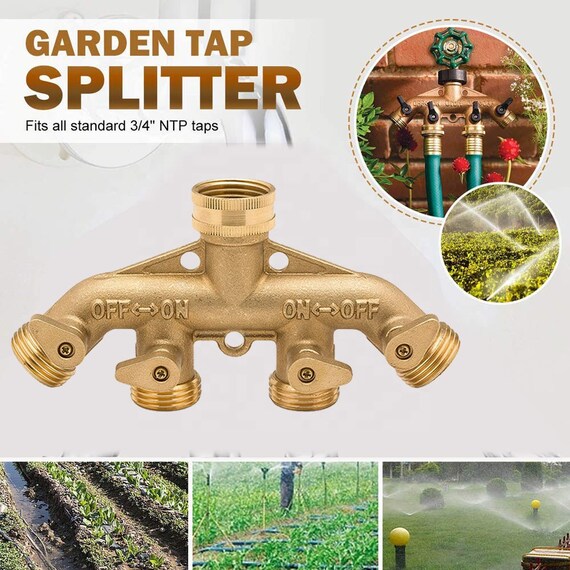 Heavy Duty 4 Way Garden Hose Splitter Shut Off Valves All Etsy