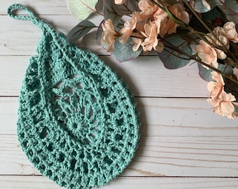 Crochet Teardrop Basket | Crochet Hanging Basket | 70+ Color Options |Storage Basket | Planter Basket | Organizer | Hanging Bag