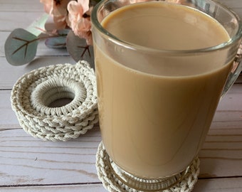 Crochet Coasters with Metal Ring