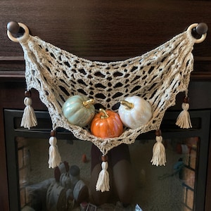 Crochet Boho Mini Hammock 70 Color Options Linen