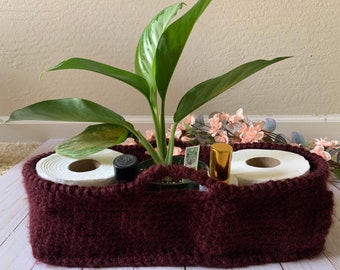 Crochet Farmhouse Rectangle Basket | Crochet Toilet Paper Basket | Storage Basket | Basket Organizer