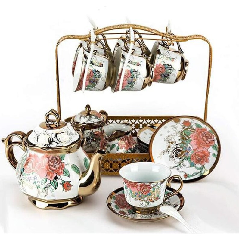 Tea Set with Teapot Teapot Set Tea Lovers Gift Set Gift Etsy
