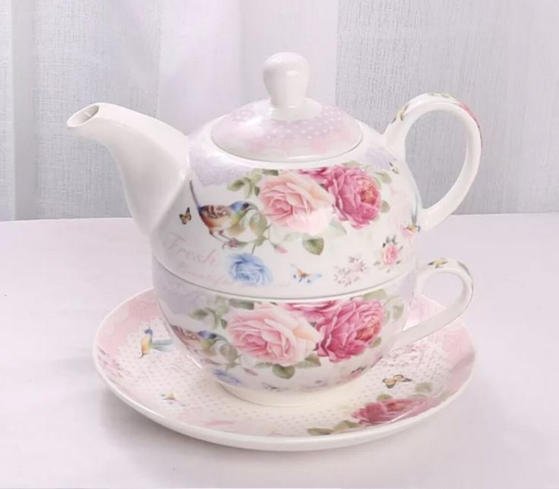 Tea for One Gift Set Wedding Anniversary Gift Teapot Set Etsy