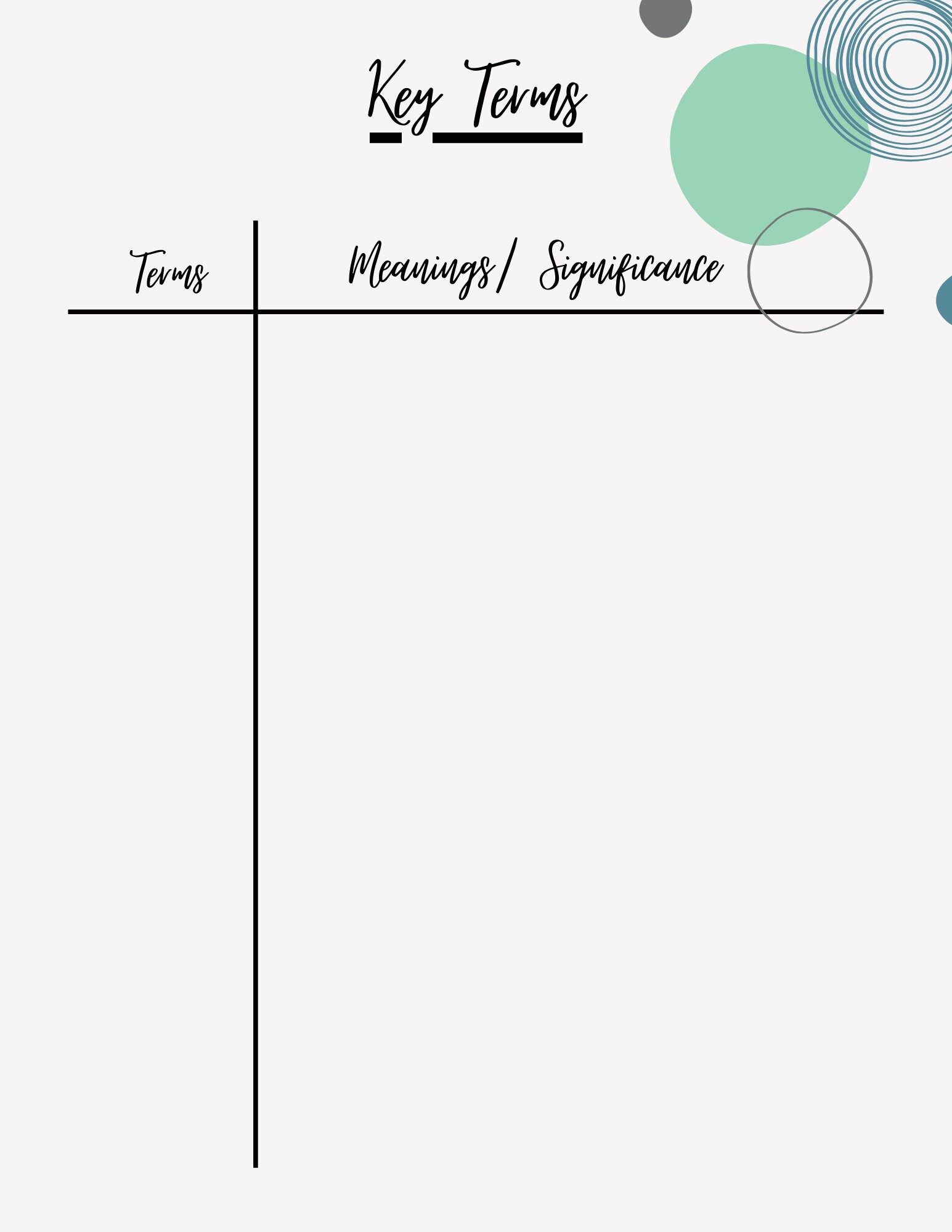 Study Guide Template - Etsy
