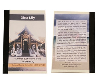 2019 Used Handwritten Travel Diary Scrapbook Thailand Japan of 23-year-old Dina Lily printed copy 107 pages book