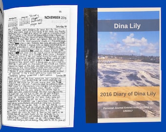 2016 Used Handwritten Diary 20 yr old girl Dina Lily printed copy 50+ pages vintage journal drama relationship polyamory