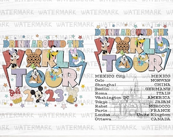 Epcot World Tour Dlsney Png, Retro Djsney Epcot Shirt, Mikey und Freunde, Epcot Center 1982 Sweatshirt, Trinken um die Welt