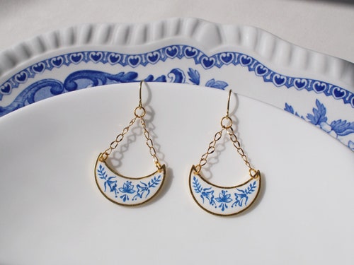 Fine China Chandelier Earrings