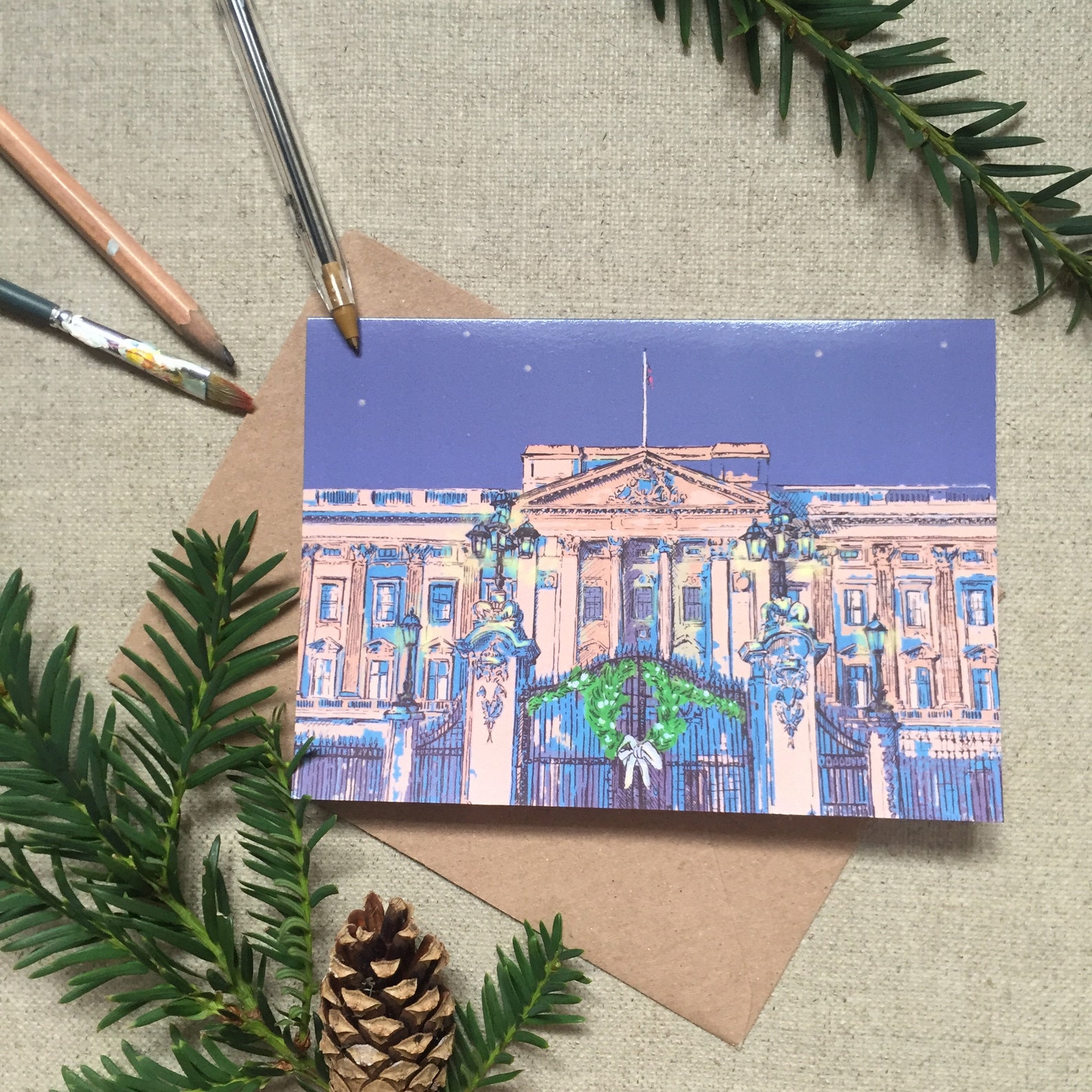 Buckingham Palace Christmas Card Etsy