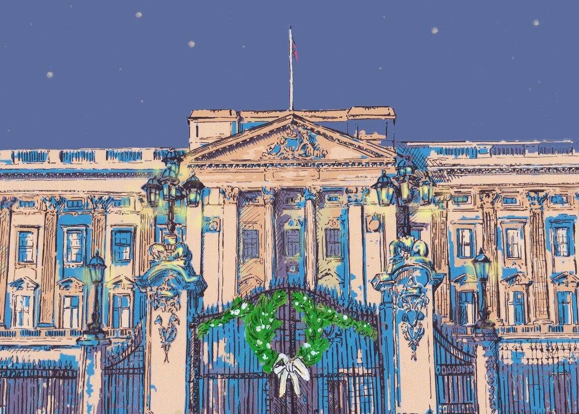 Buckingham Palace Christmas Card Etsy