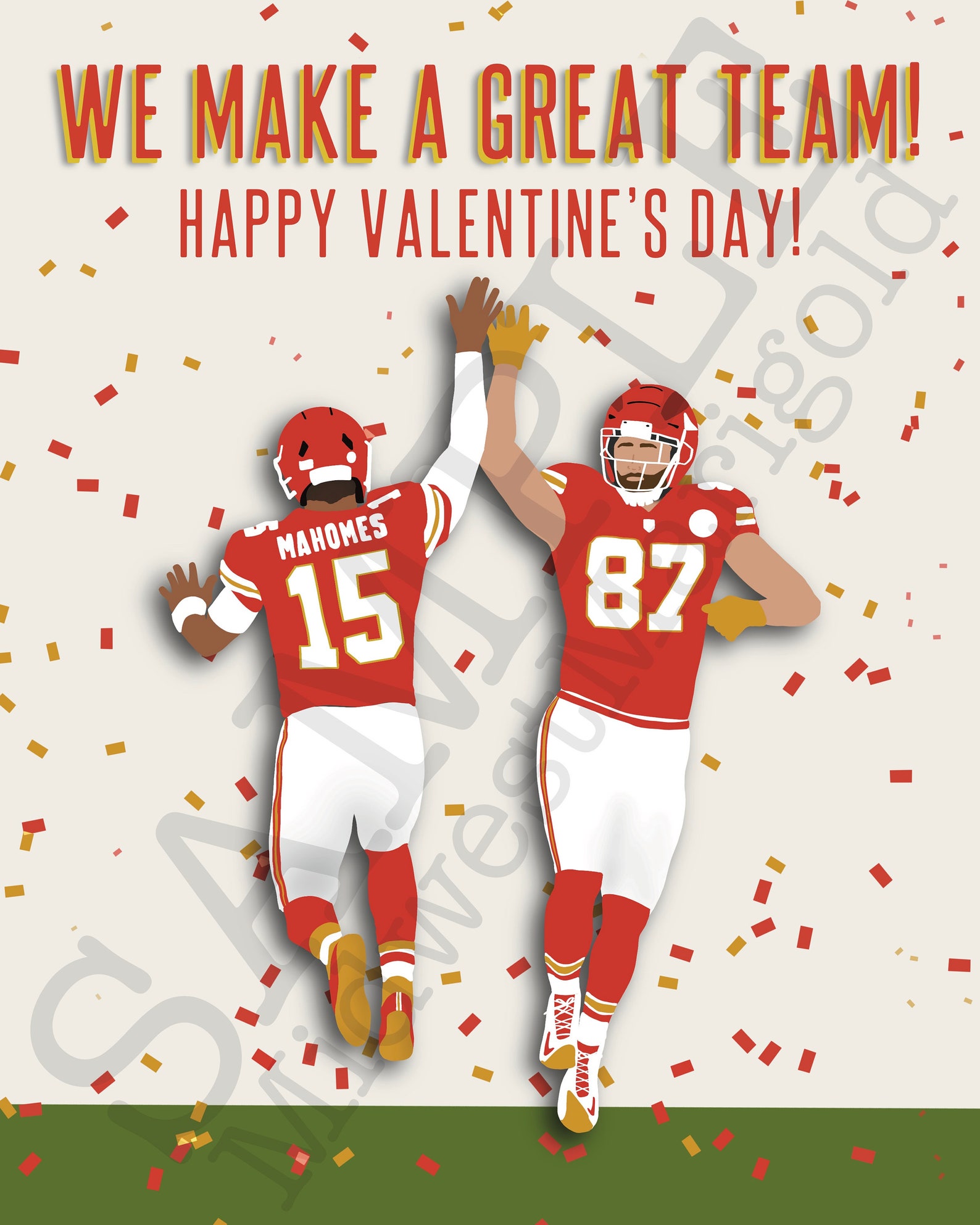 Kansas City Chiefs Printable Valentines Day Cards // Patrick Etsy