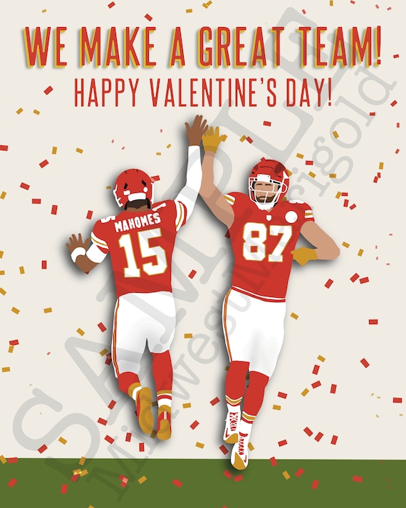 Kansas City Chiefs Printable Valentines Day Cards // Patrick Etsy