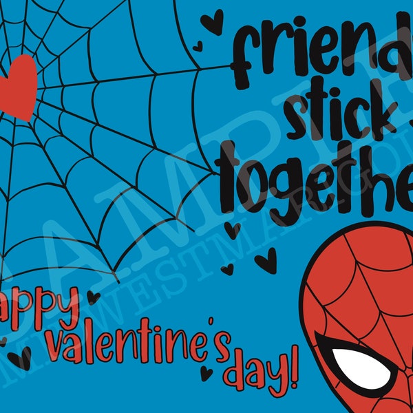 Spider-man Valentine’s Day Card // “Friends Stick Together” Valentine Printable