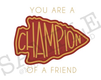 Campeón de San Valentín imprimible // San Valentín inspirado en los Kansas City Chiefs