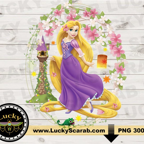 Tangled Rapunzel PNG, lantern, pascal, Rapunzel cut file, Flynn Rider sublimation, cricut, silhouette, Tangled floral PNG cut file