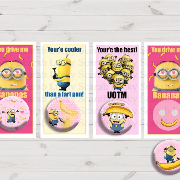 Universal Love, Minion Banana Fart Gun UOTM, Minion love, valentine's gift, gift for her, universal minion button, banana