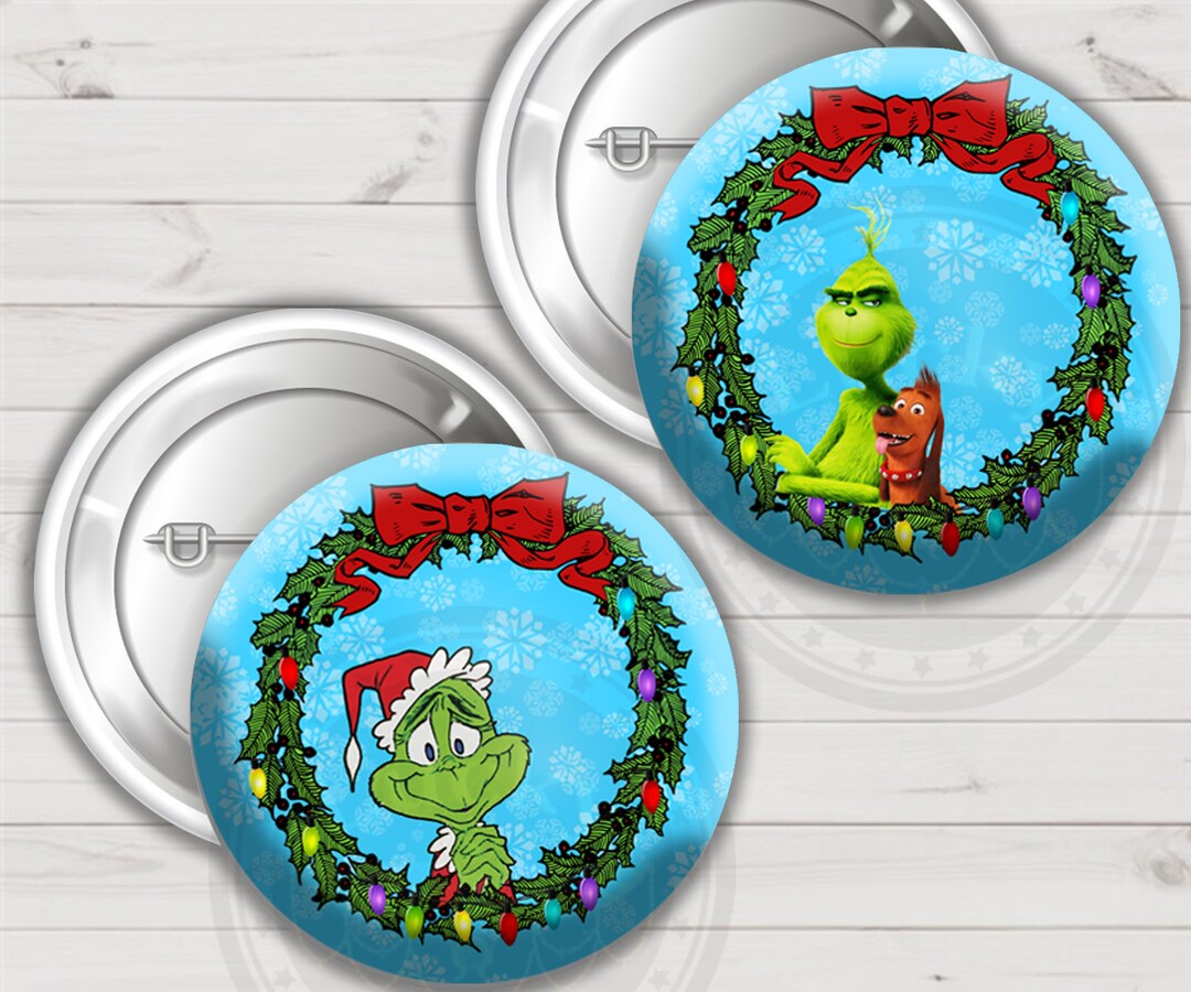 Christmas Buttons, Holiday Buttons, Grinch Inspired Christmas, Max