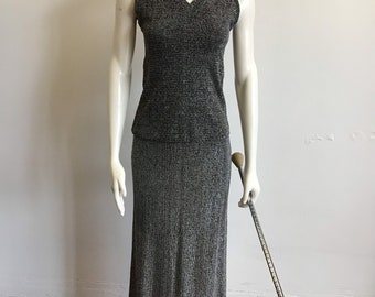 Stunner Vintage Silver dress  2 pc. Koret of California Sleeveless