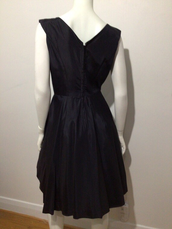 Vintage 40s Black taffeta cocktail party dress. S… - image 4