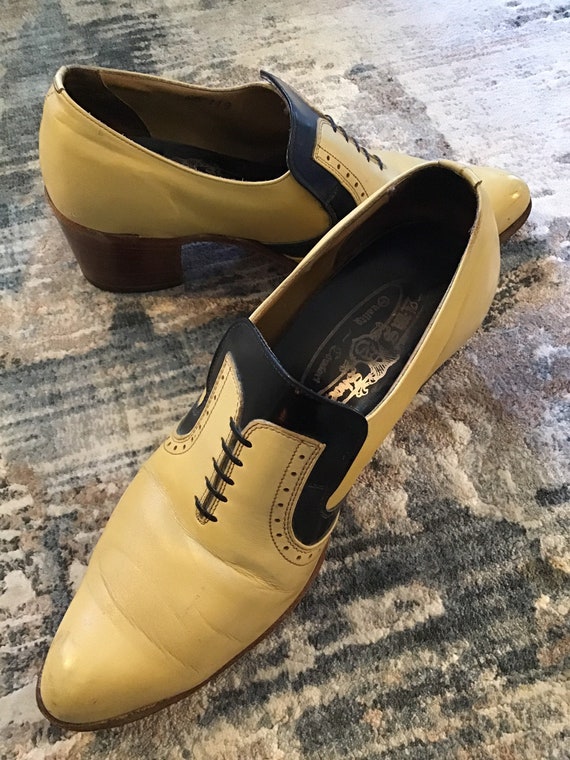 Vintage Men’s leather dance shoes. Crescent taps … - image 1