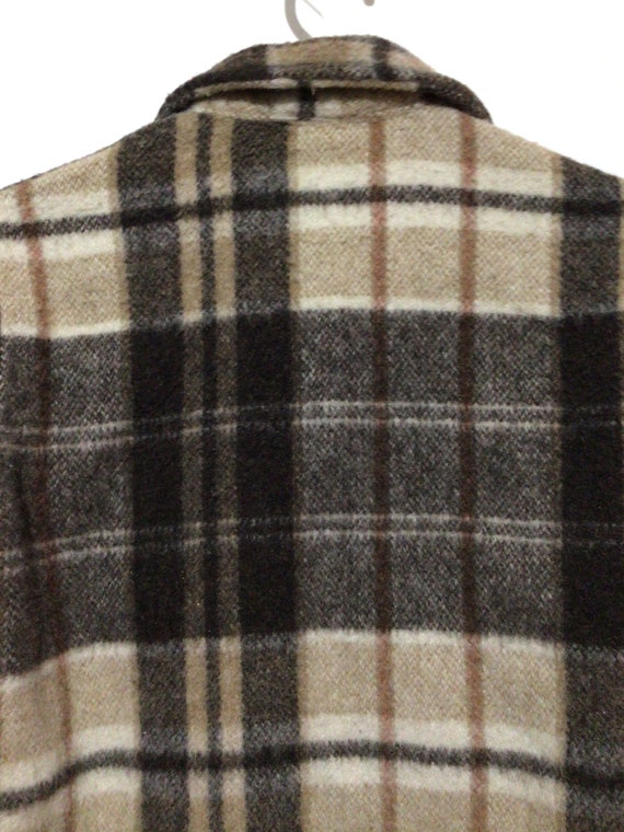 Vintage boys wool camp plaid jacket, Bell shirt L… - image 7