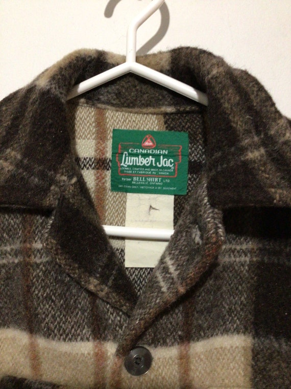 Vintage boys wool camp plaid jacket, Bell shirt L… - image 2