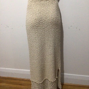 Vintage 90s Carraig Donn Ireland hand knit skirt, crochet bottom, natural materials. A Real Beauty image 4