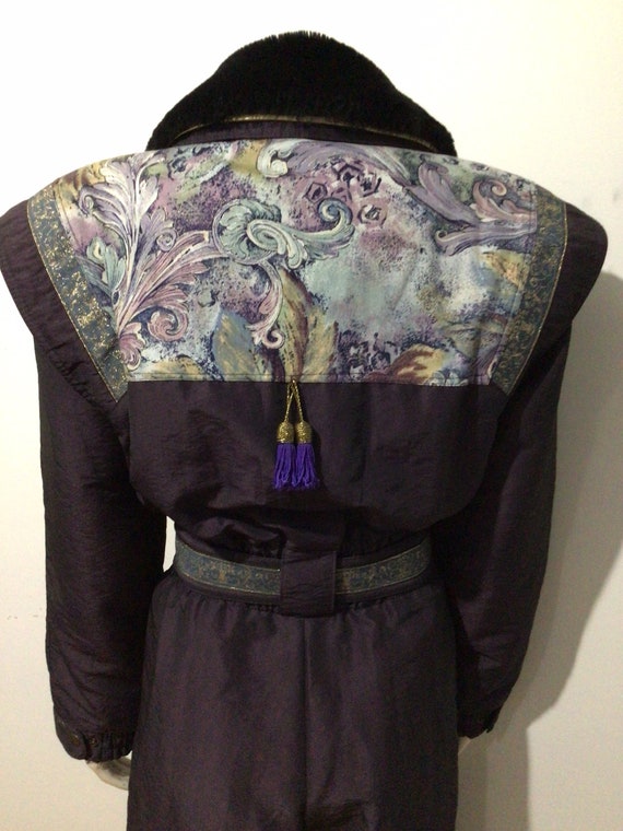 Vintage woman’s one piece ski suit. Rich purple, … - image 6