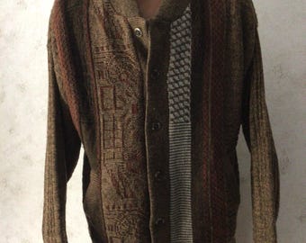 Vintage man’s cardigan sweater, lined, Porto Cruz