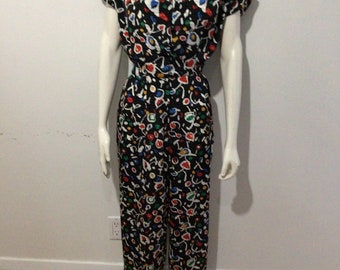 Vintage woman’s 80s one piece jump, pant suit