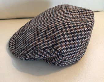 Gelfer Country Club flat cap, wool check tweed Peaky Blinder. Scotland 7 1/8