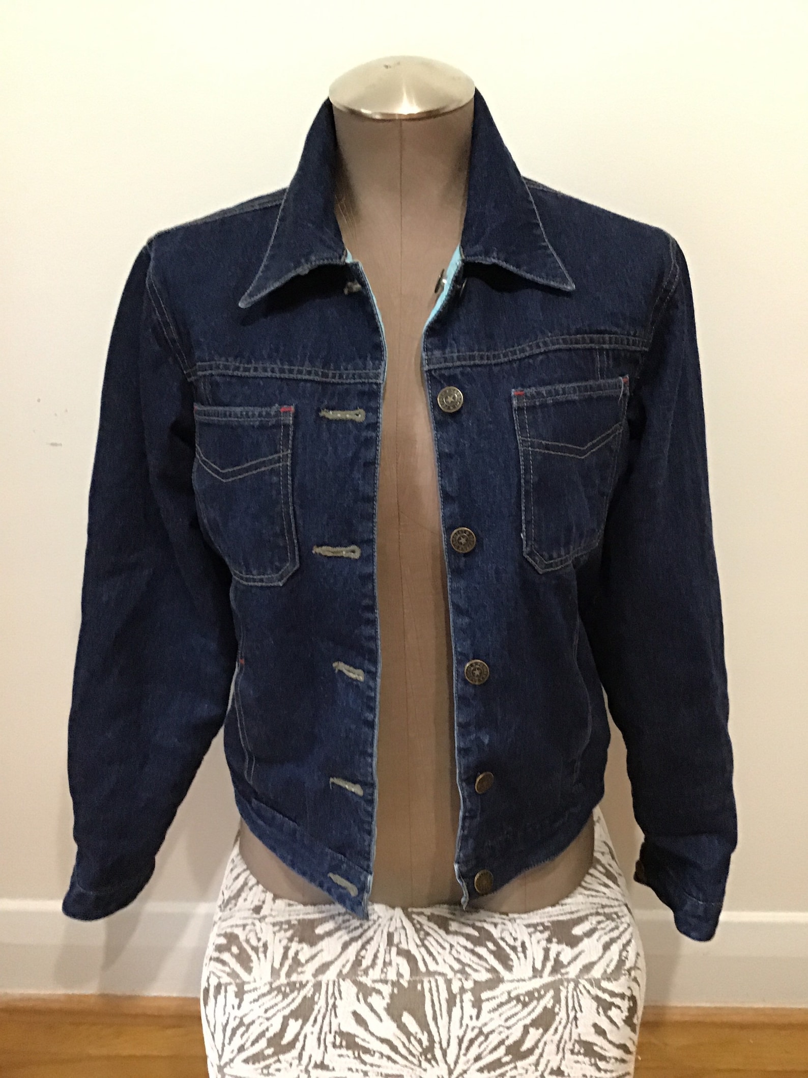 Reversible Denim Jacket Light Blue Nylon. Sargent Pepper Etsy