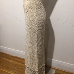 Vintage 90s Carraig Donn Ireland hand knit skirt, crochet bottom, natural materials. A Real Beauty image 3