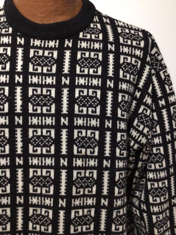 Vintage 1980s men’s Jantzen pullover sweater. Bla… - image 2