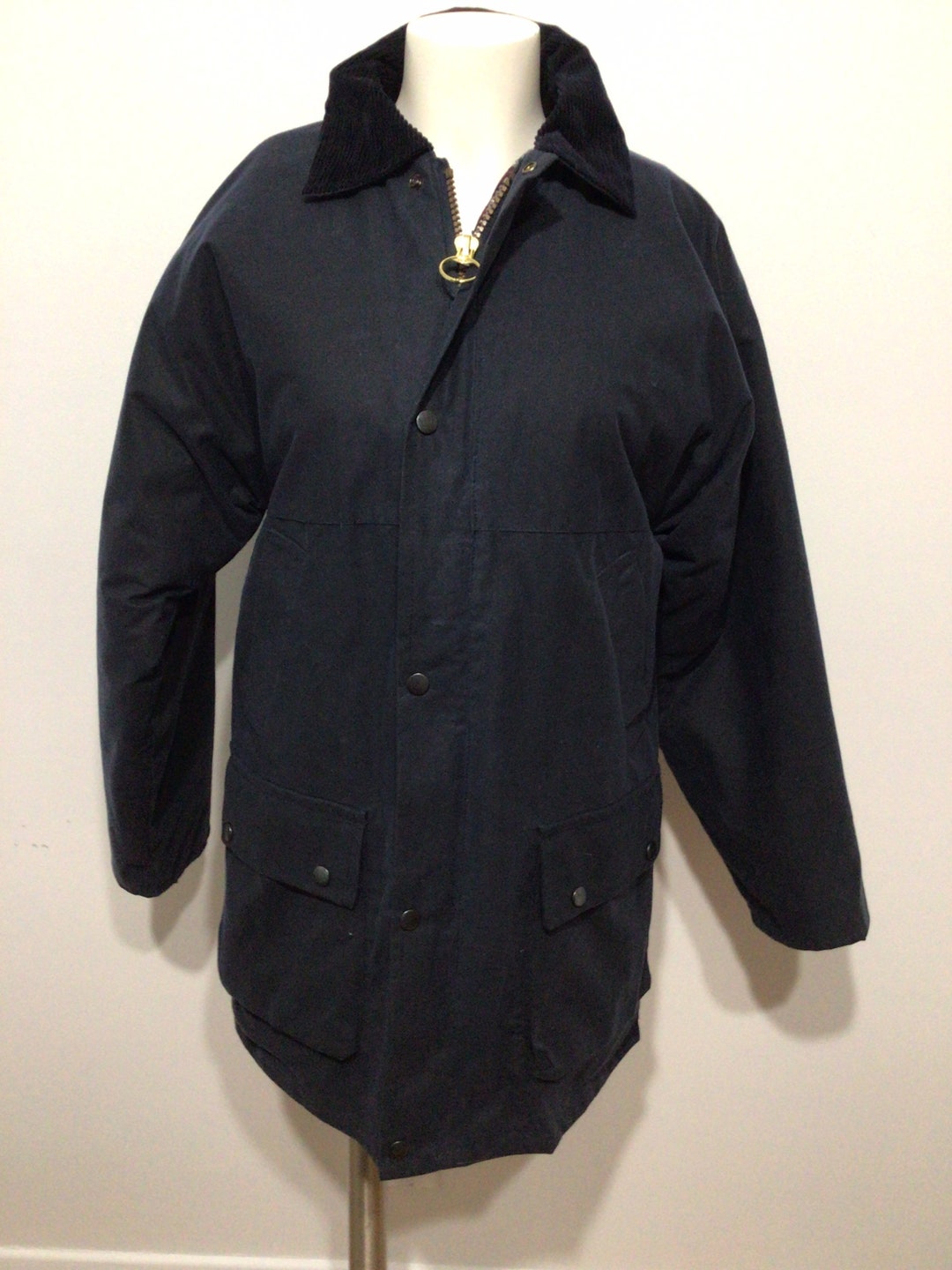 Navy Waxed Cotton Campbell Cooper England Mens Fully Lined Jacket ...