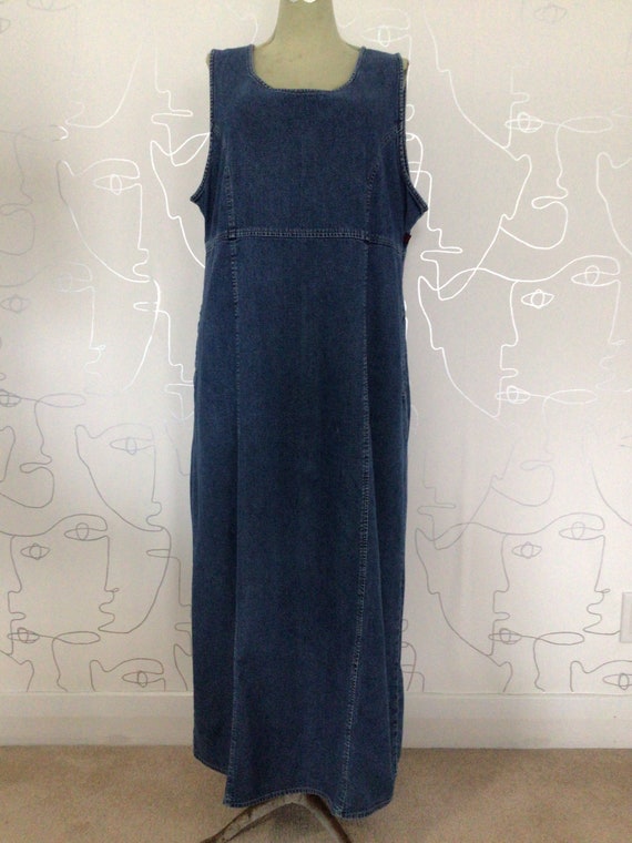Woolrich maxi jean dress. Metal zipper, back slit… - image 1