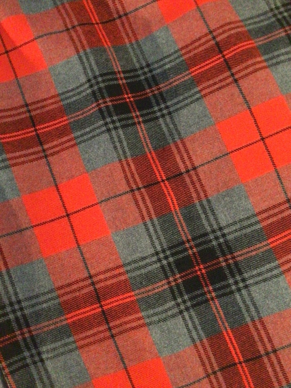 Vintage Red Tartan Wool Skirt Kilt  29