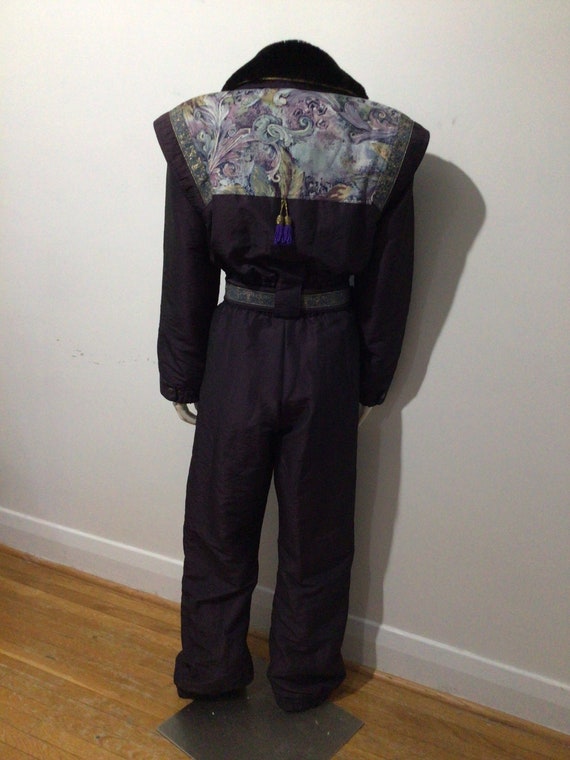 Vintage woman’s one piece ski suit. Rich purple, … - image 5