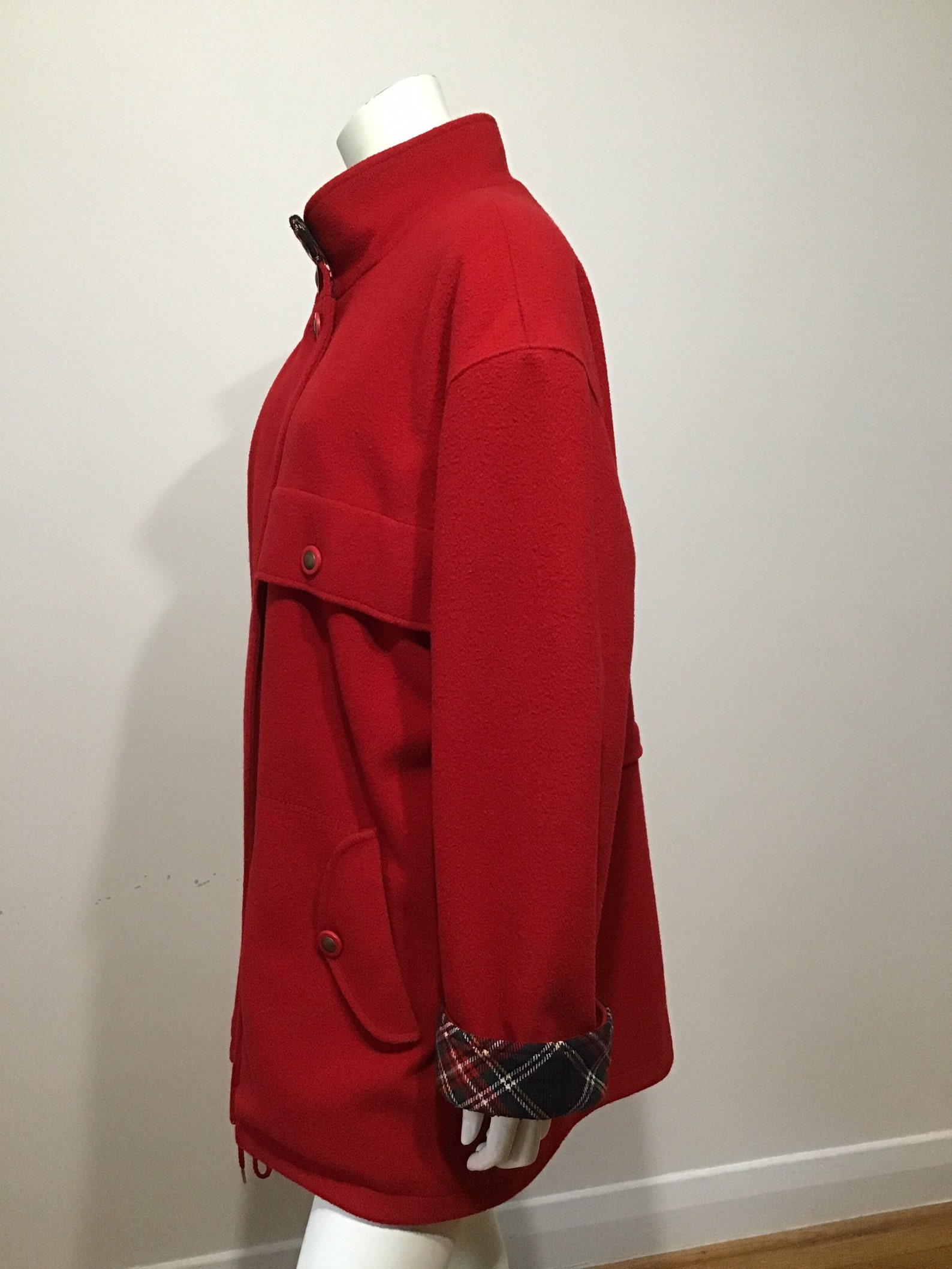 Mackintosh New England Red Womens Jacket Coat. Plaid Lining Etsy