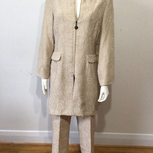 Absolutely gorgeous 2 pc pant suit, long jacket, high waist, evening wear, bridal party. Size 12