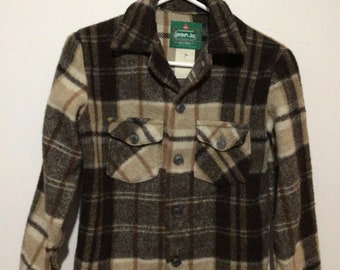Vintage boys wool camp plaid jacket, Bell shirt Lumber Jac