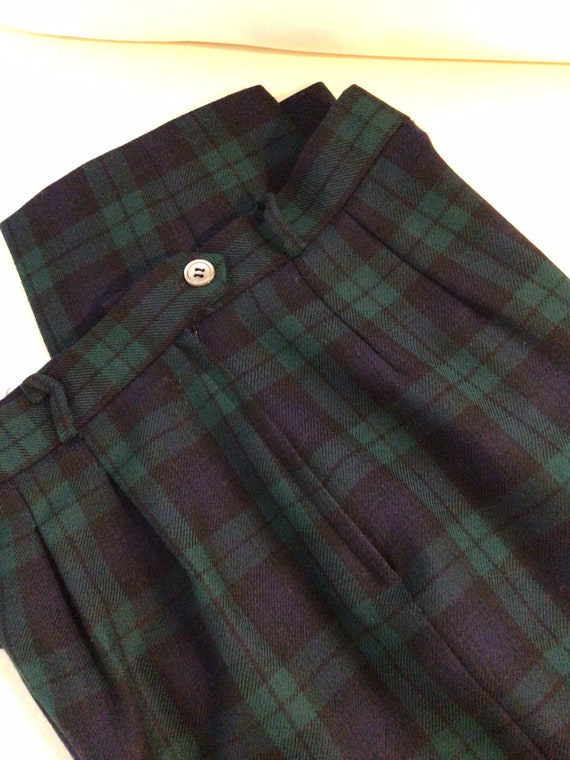 Vintage 80s woman’s wool plaid, tartan 2 pc. pant… - image 10